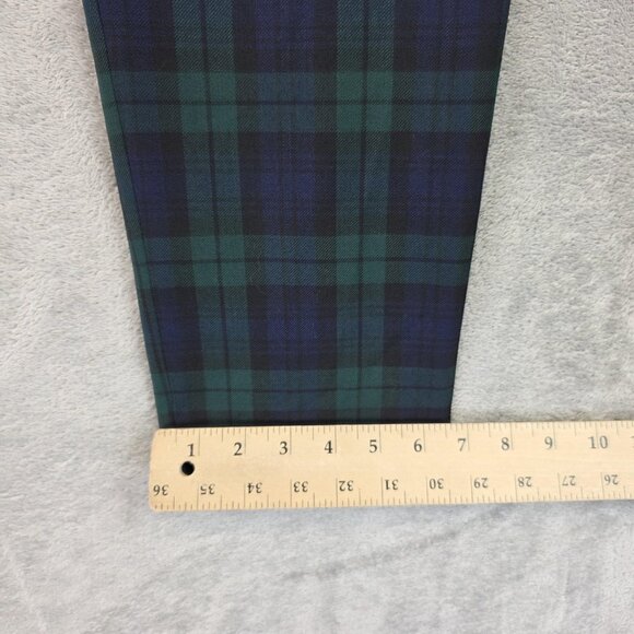J Crew Cameron Pants Womens 8P Green Navy Plaid Wool Blend Ankle Dress Trousers - Picture 7 of 13